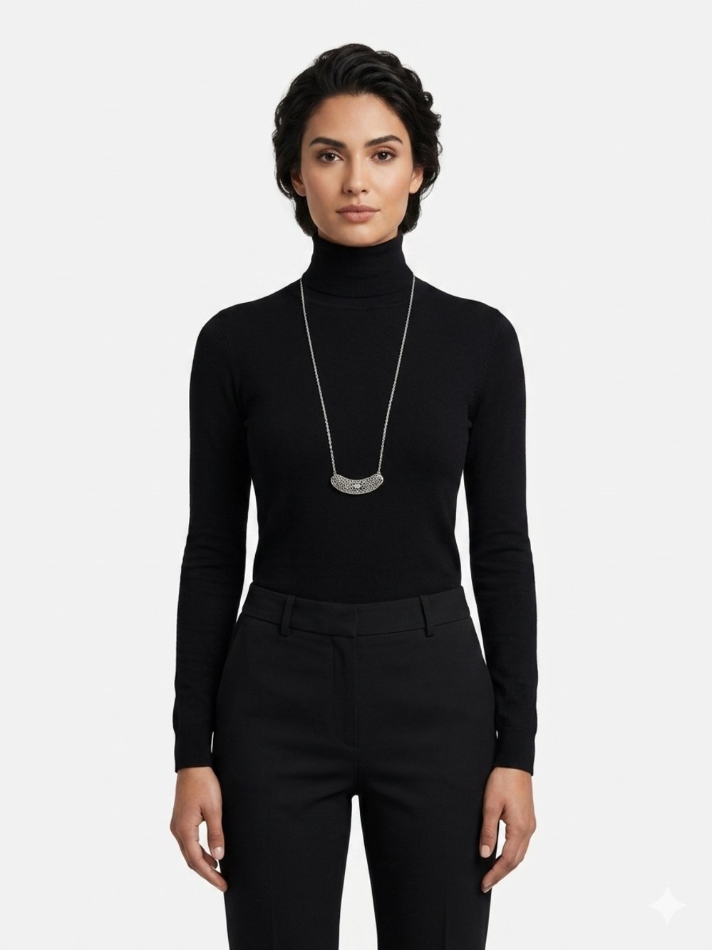 Giordana long silver necklace